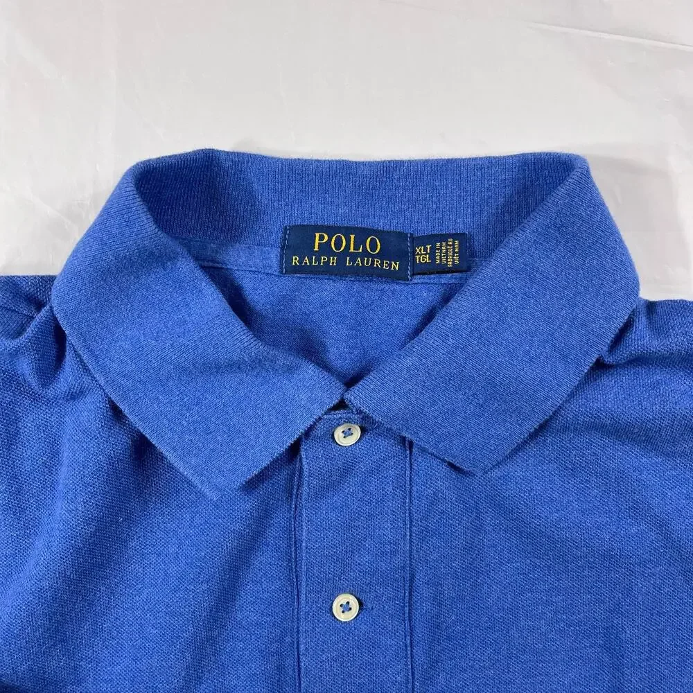 Polo Ralph Lauren Men’s XLT Blue Classic Cotton Polo Shirt Short Sleeve Casual